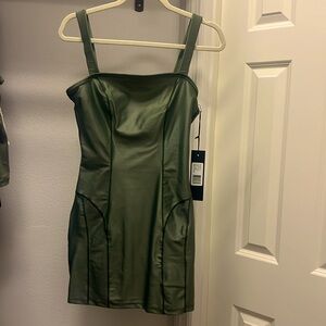 Noli green liquid mini dress sz S nwt